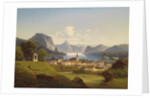 View of Gmunden with Schloss Ort in the Background, 1870 by Johann Wilhelm Jankowski