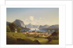 View of Gmunden with Schloss Ort in the Background, 1870 by Johann Wilhelm Jankowski