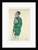 Self-portrait in green shirt with eyes closed, 1914 by Egon Schiele