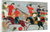 Ghenghis Khan in combat. Miniature from Jami al-tawarikh (Universal History), ca 1430 by Anonymous
