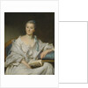 Portrait of Marie-Françoise Julie Constance Filleul, Marquise de Marigny with a book by Alexander Roslin