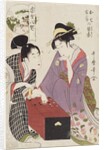 Oshichi and Kichisaburo at the Gameboard (Oshichi Kichisaburo no bansho), 1800 by Kitagawa Utamaro