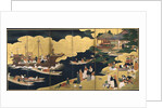 Arrival of a Portuguese ship. Nanban screen, ca. 1600 by Anonymous