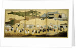 Arrival of a Portuguese ship. Nanban screen, ca. 1600 by Anonymous