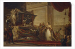 Catherine II laying the trophies of the Battle of Chesma on the tomb of Peter the Great, 1791 by Andreas Caspar Hüne