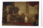 Catherine II laying the trophies of the Battle of Chesma on the tomb of Peter the Great, 1791 by Andreas Caspar Hüne