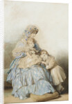 Queen Maria Amalia of the French, with children of Prince Louis, Duke of Nemours, 1845 by School of Franz Xaver Winterhalter