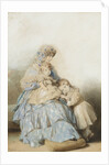 Queen Maria Amalia of the French, with children of Prince Louis, Duke of Nemours, 1845 by School of Franz Xaver Winterhalter