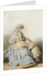 Queen Maria Amalia of the French, with children of Prince Louis, Duke of Nemours, 1845 by School of Franz Xaver Winterhalter