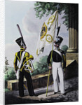 Porte-epee-Praporshchik and Hornist of the Guards Garrison Battalion, 1829 by Lev Alexandrovich Belousov