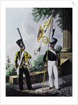Porte-epee-Praporshchik and Hornist of the Guards Garrison Battalion, 1829 by Lev Alexandrovich Belousov