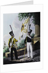 Porte-epee-Praporshchik and Hornist of the Guards Garrison Battalion, 1829 by Lev Alexandrovich Belousov
