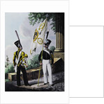 Porte-epee-Praporshchik and Hornist of the Guards Garrison Battalion, 1829 by Lev Alexandrovich Belousov