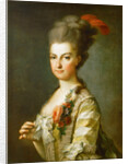 Archduchess Maria Christina, Duchess of Teschen, in a striped silkdress, ca 1766-1770 by Anonymous