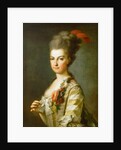Archduchess Maria Christina, Duchess of Teschen, in a striped silkdress, ca 1766-1770 by Anonymous