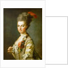Archduchess Maria Christina, Duchess of Teschen, in a striped silkdress, ca 1766-1770 by Anonymous