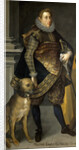 Archduke Maximilian Ernest of Austria with a hunting dog, 1604 by Joseph Heintz the Elder