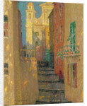 La rue de lEglise, Villefranche-sur-Mer, 1928 by Henri Le Sidaner