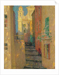 La rue de lEglise, Villefranche-sur-Mer, 1928 by Henri Le Sidaner