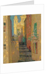 La rue de lEglise, Villefranche-sur-Mer, 1928 by Henri Le Sidaner