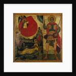 The Prophet Elijah and the Fiery Chariot. Saint Demetrius of Thessaloniki, Mid of 16th century by Russian icon
