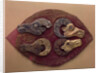 Fragment of a Felt Covering for a Saddle, with Mouflons Heads, 6th century BC by Pazyryk Burial Mounds Ancient Altaian