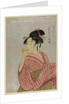 Young Woman Blowing a Glass Pipe (poppin), from the series Ten Types in the Physiognomic Study of Wo by Kitagawa Utamaro