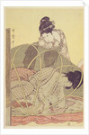 Mother Nursing Baby under Mosquito Net, c. 1795 by Kitagawa Utamaro