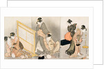 Double pillow. Triptych, ca 1794 by Kitagawa Utamaro