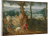 Landscape with Abraham and Isaac, Mid of 17th century by Jacob Grimmer