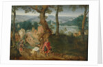 Landscape with Abraham and Isaac, Mid of 17th century by Jacob Grimmer