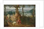Landscape with Abraham and Isaac, Mid of 17th century by Jacob Grimmer