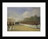 Parade of the Pavlovsky Guard Regiment on the Field of Mars in Saint Petersburg, 1830s by Adolphe Ladurner