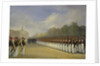 Parade of the Pavlovsky Guard Regiment on the Field of Mars in Saint Petersburg, 1830s by Adolphe Ladurner