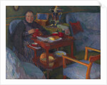 Woman drinking tea by Osip Emmanuilovich Braz