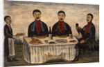 Three Men at Dinner, 1900s by Niko Pirosmani