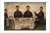 Three Men at Dinner, 1900s by Niko Pirosmani