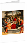 The Last Supper (with Luther amongst the Apostles), Reformation altarpiece, 1539-1543 by Anonymous