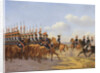 Nicholas I and his entourage reviewing the Life Guards Lancer (Ulansky) His Majestys Regiment, 1846 by Anonymous