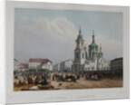 The Sennaya Square and the Saviour Church in Saint Petersburg, 1840s by Anonymous