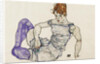 Seated woman in violet stockings, 1917 by Anonymous