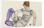 Seated woman in violet stockings, 1917 by Anonymous