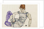 Seated woman in violet stockings, 1917 by Anonymous