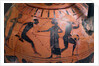 The long jump event at the ancient Olympic Games, Attic black-figured cup, 540 BC by Anonymous