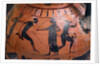 The long jump event at the ancient Olympic Games, Attic black-figured cup, 540 BC by Anonymous