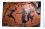 The long jump event at the ancient Olympic Games, Attic black-figured cup, 540 BC by Anonymous