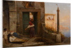 Sick man at the walls of a Catholic monastery, 1874 by Anonymous