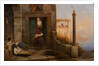 Sick man at the walls of a Catholic monastery, 1874 by Anonymous