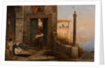 Sick man at the walls of a Catholic monastery, 1874 by Anonymous