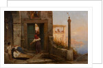 Sick man at the walls of a Catholic monastery, 1874 by Anonymous